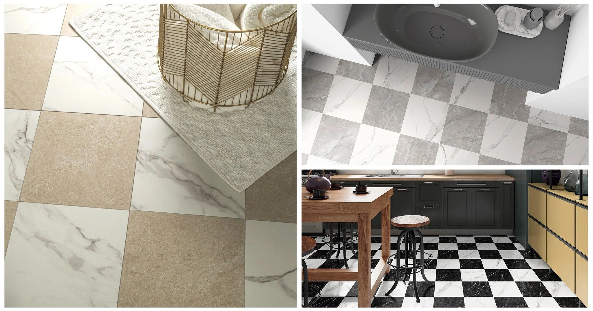 Vintage-inspired glam.
MSI introduces 'Casa Duet' with Calacatta marble looks to satisfy your checkerboard cravings. 
Yes, checkerboard is back, and we're here for it!
Scroll through to see the color combos.
.
#checkerboardfloor #TileTuesday #vintage