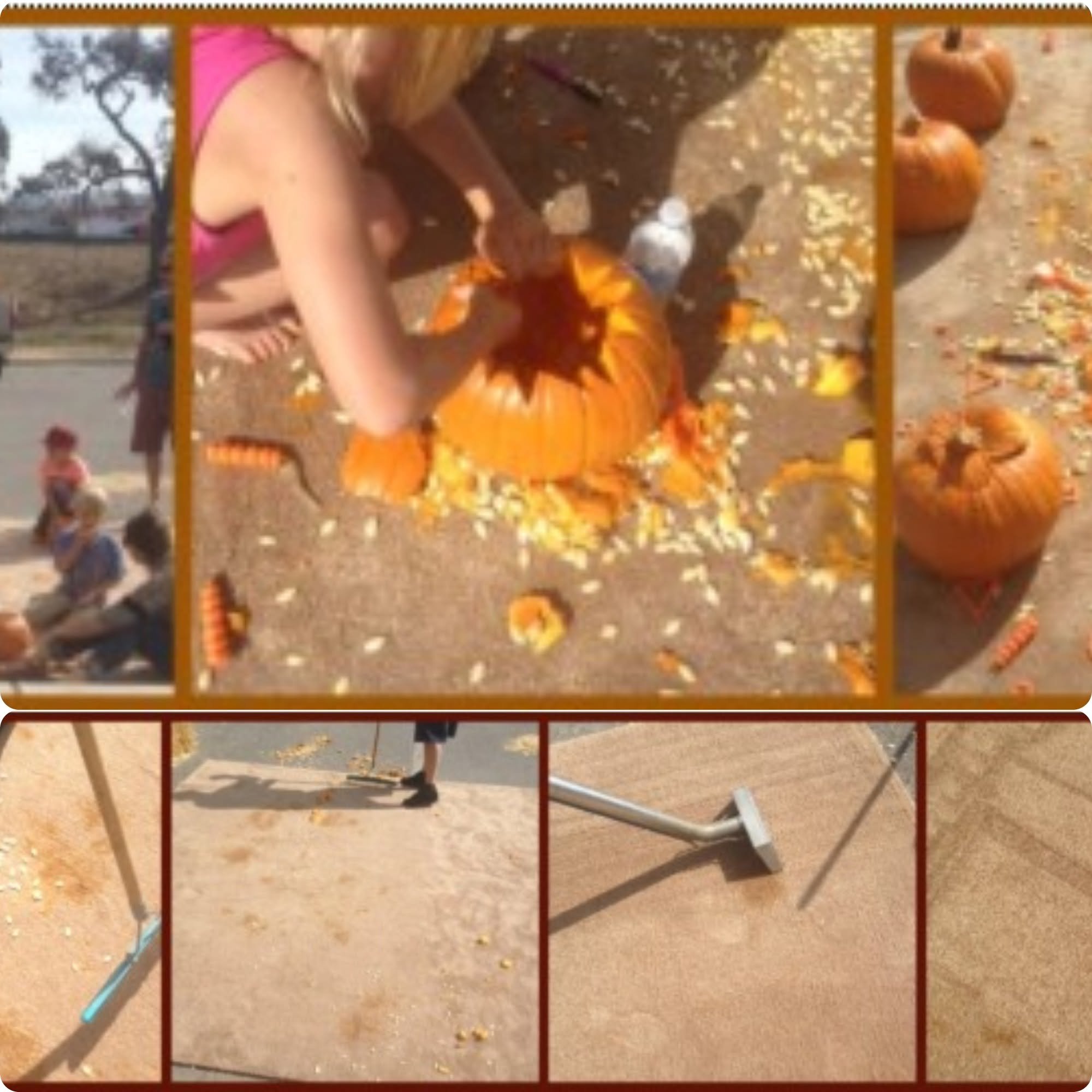 11 years ago, we did a thing!
To test Mohawk SmartStrand carpeting's claim of "the easiest carpet to clean on the planet", we invited a few kids to carve pumpkins on the carpet.
With no pretest, our carpet cleaner, our Mohawk Rep, and a sma