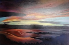 "Doctors Point Sunset". Oil on linen.
