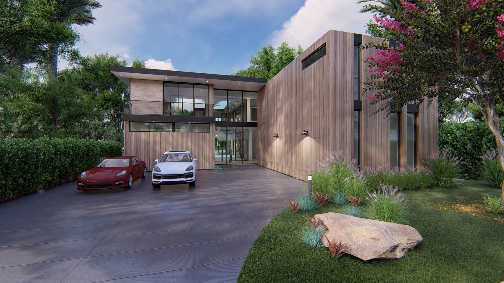 Modern House Renderings - Roscomare - Los Angeles, CA - Jae Omar Design