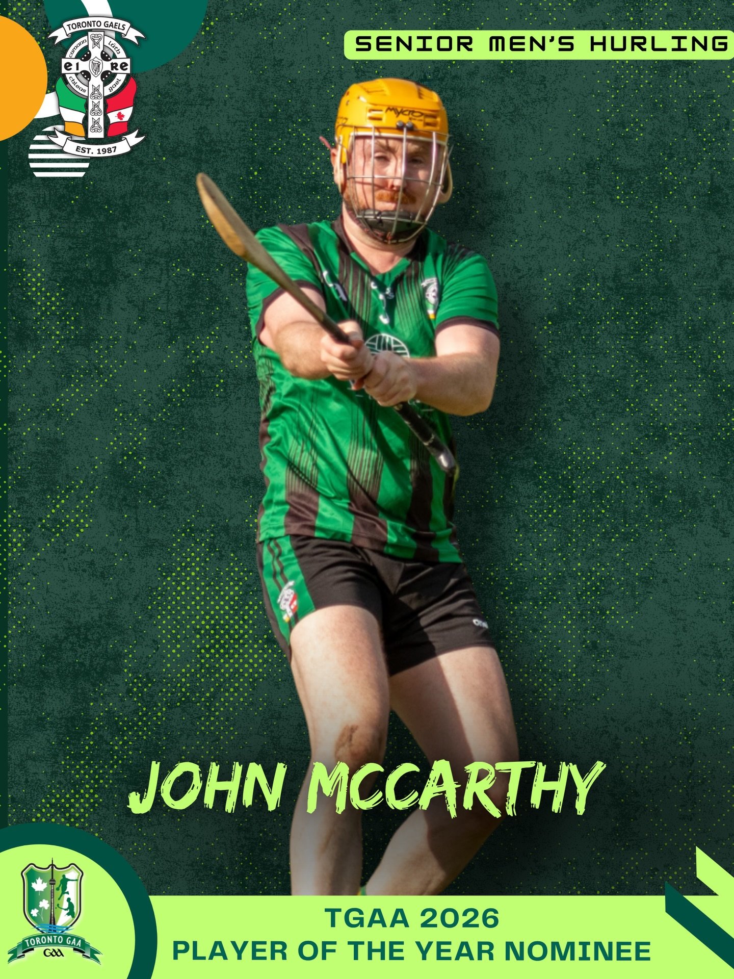 Massive shout out to our dual code players Mossy and John who were nominated as Senior Hurlers of the year representing @clannagaelto 👏 

Winners are revealed this Friday at the @torontogaa awards night!
