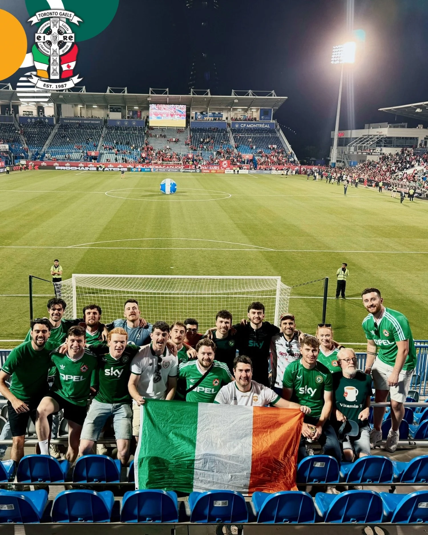 Spot the Gaels 👀
A big group of our members made the trip this weekend to Montreal to catch the Irish men&rsquo;s team in action against Canada! 

Great to see such a turnout for the lads in green 🇮🇪