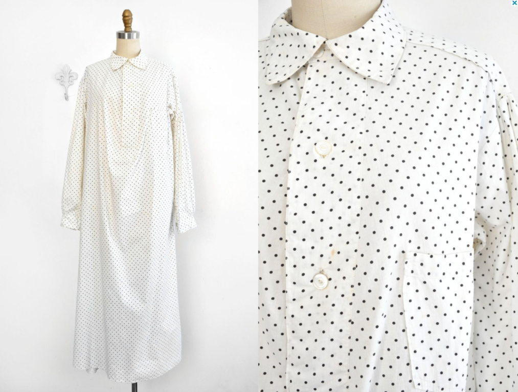 Antique Polka Dot Nightshirt - Bombyx Vintage