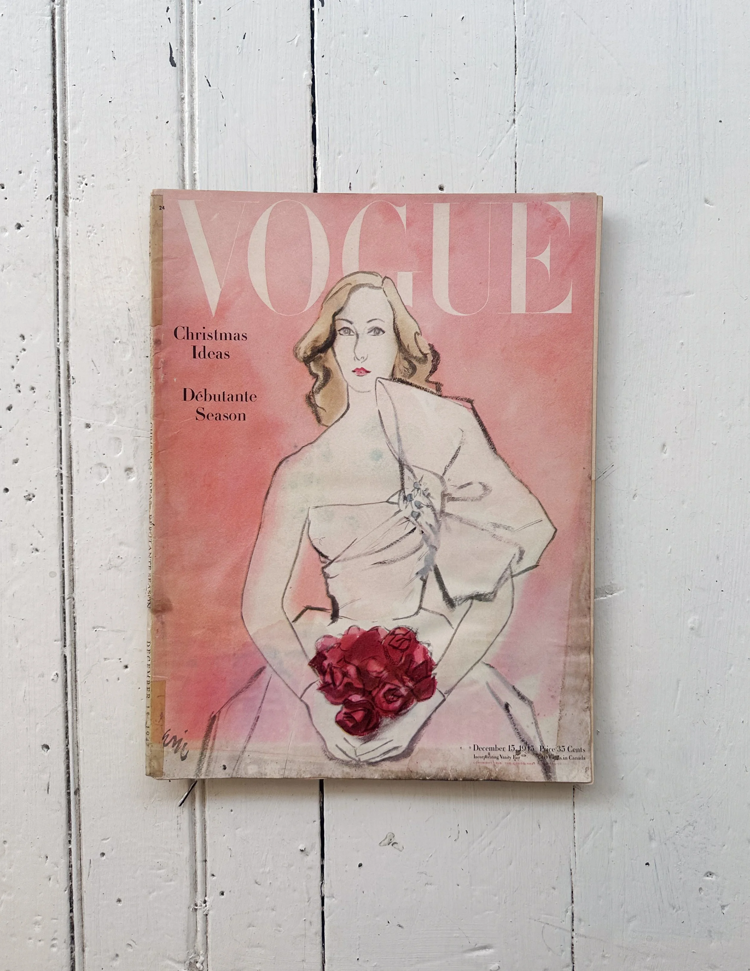 Vintage Vogue Magazine Carl "Eric" Erickson Cover December 1945