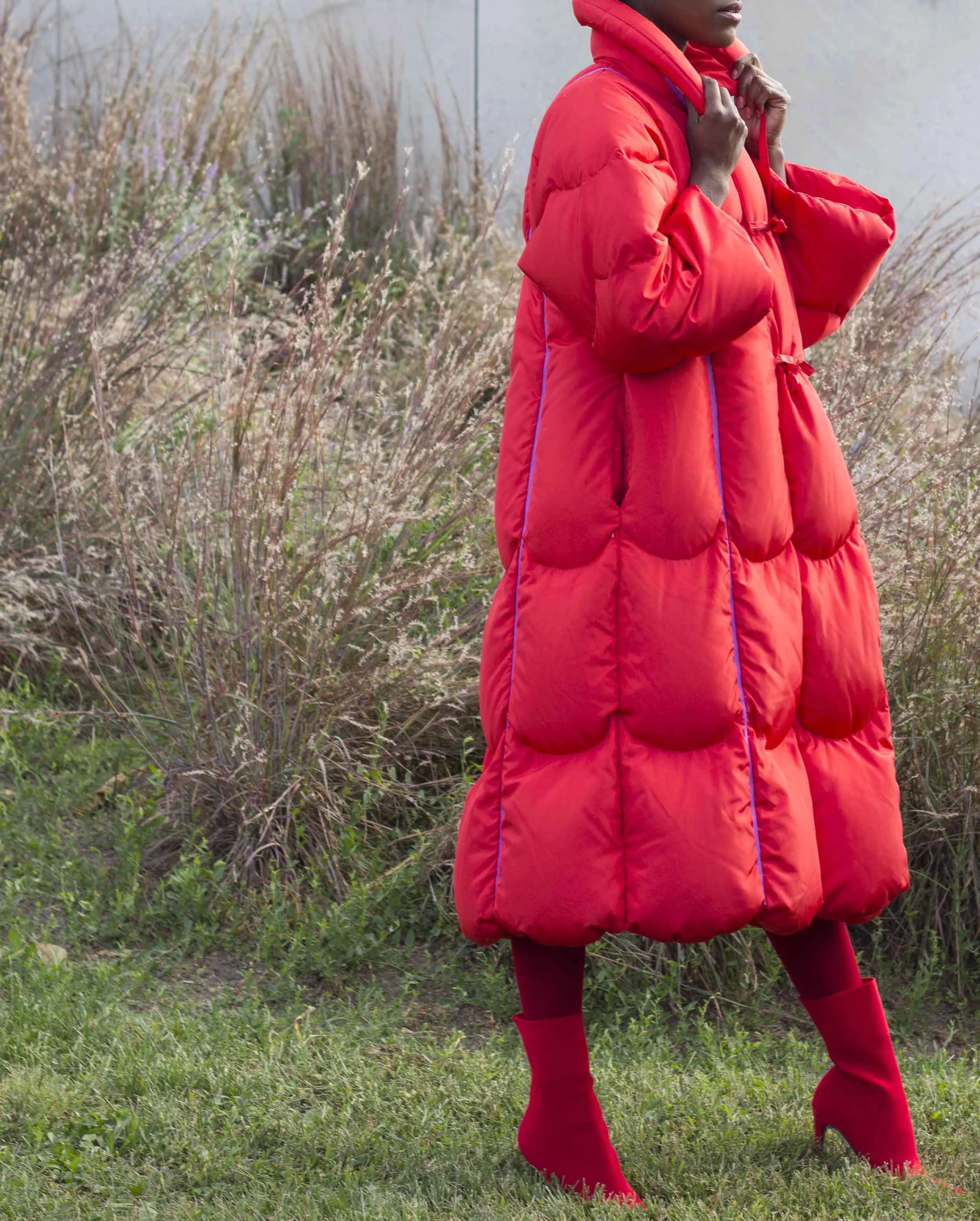Detail, Couture "Horsefeathers" Goose Down Coat