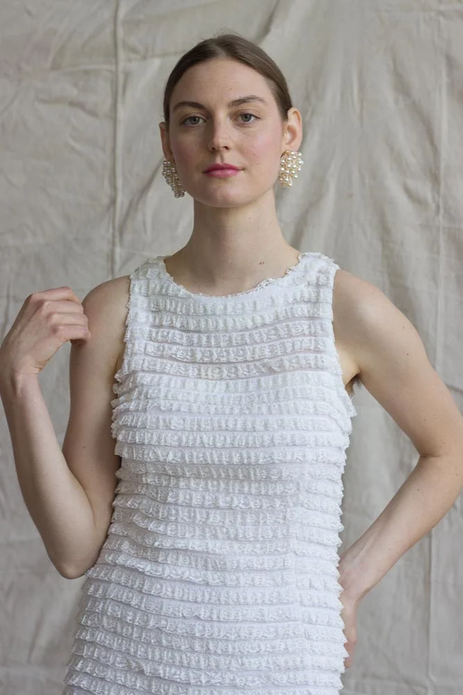 1960s Ruffled Column Dress