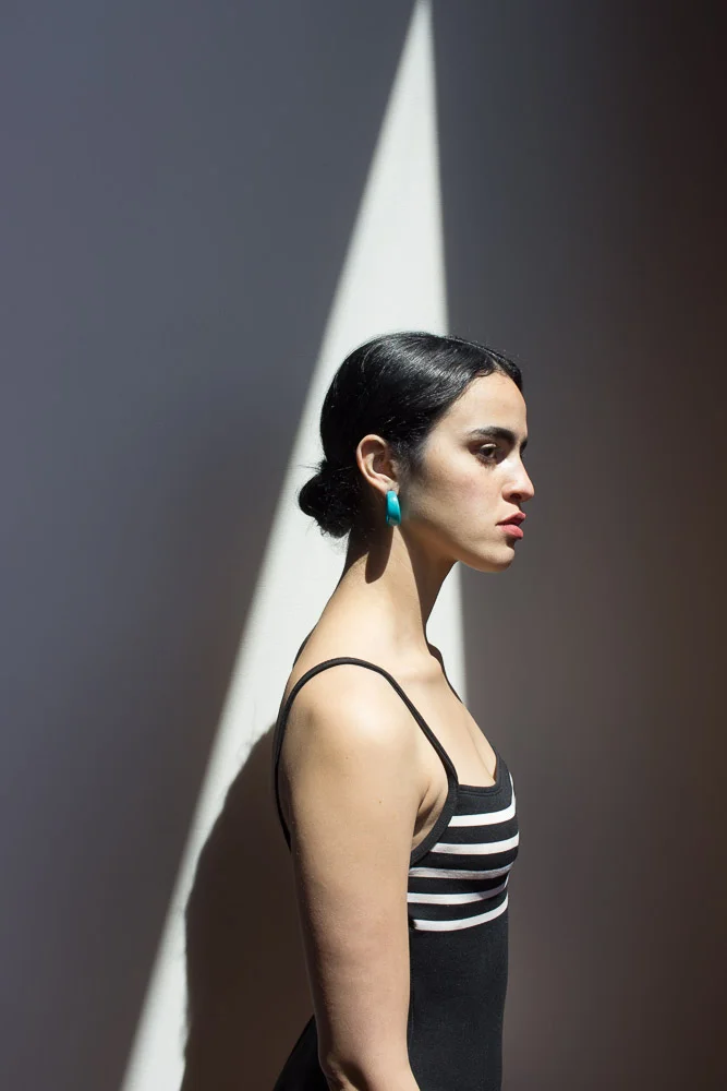 1990s Black & White Striped Maillot