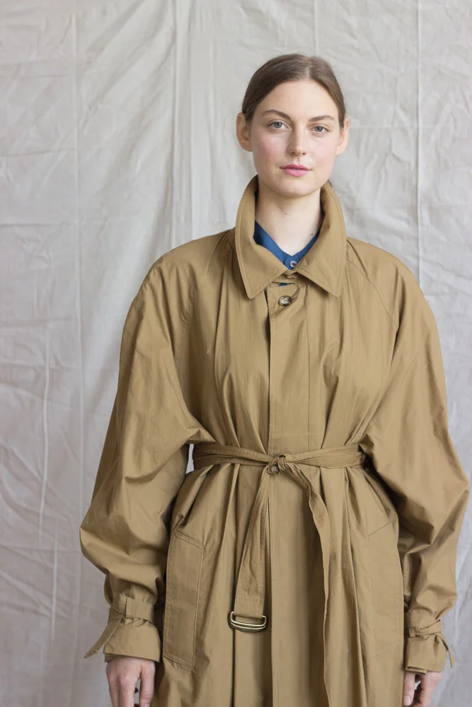 1980s Oversize British Tan Joseph Abboud Trench