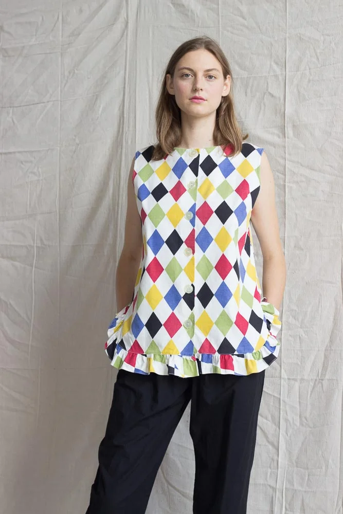 1950s Harlequin Cotton Tunic