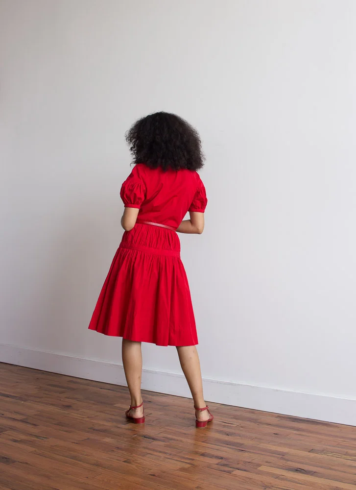 1950s Red Cotton Dress