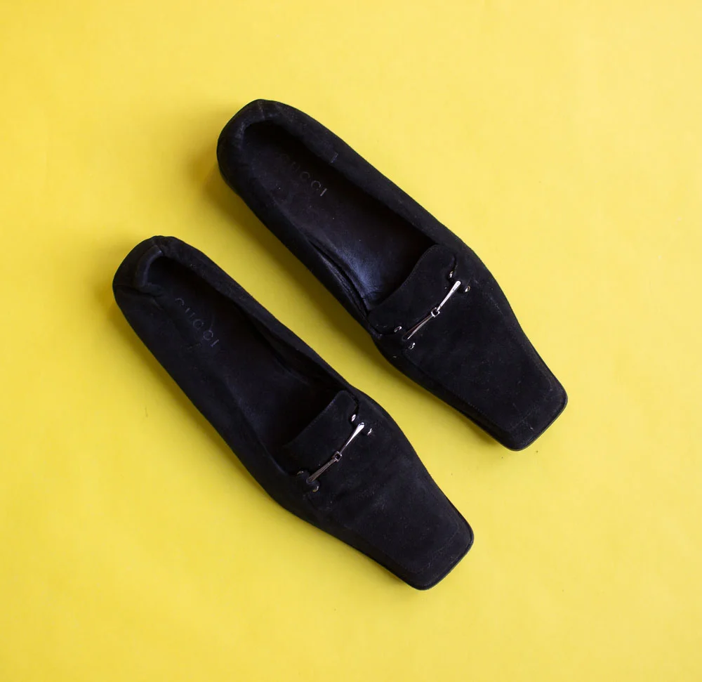 1990s Gucci Square Toe Loafers