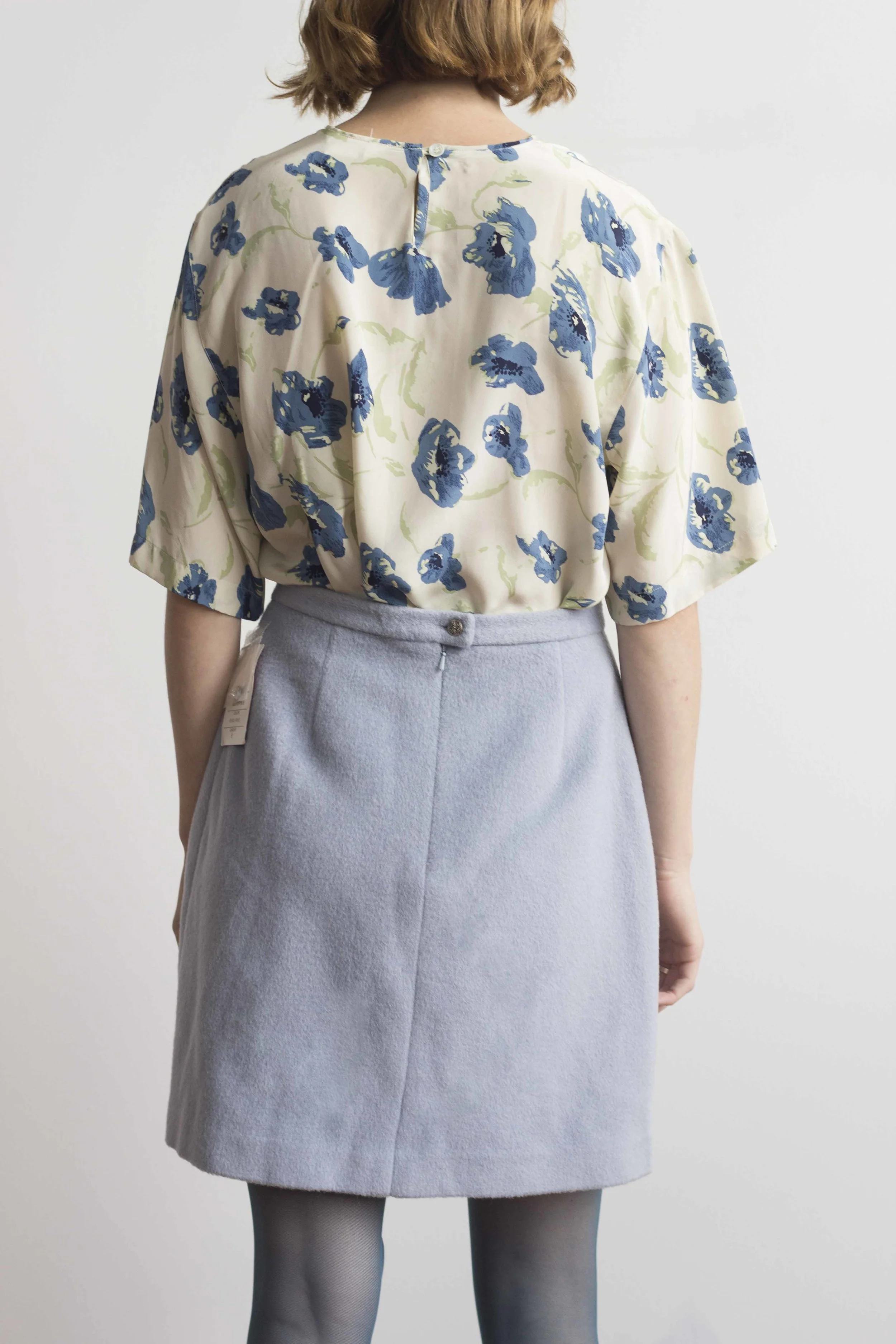 1980s Kenzo Pale Blue Mini Skirt