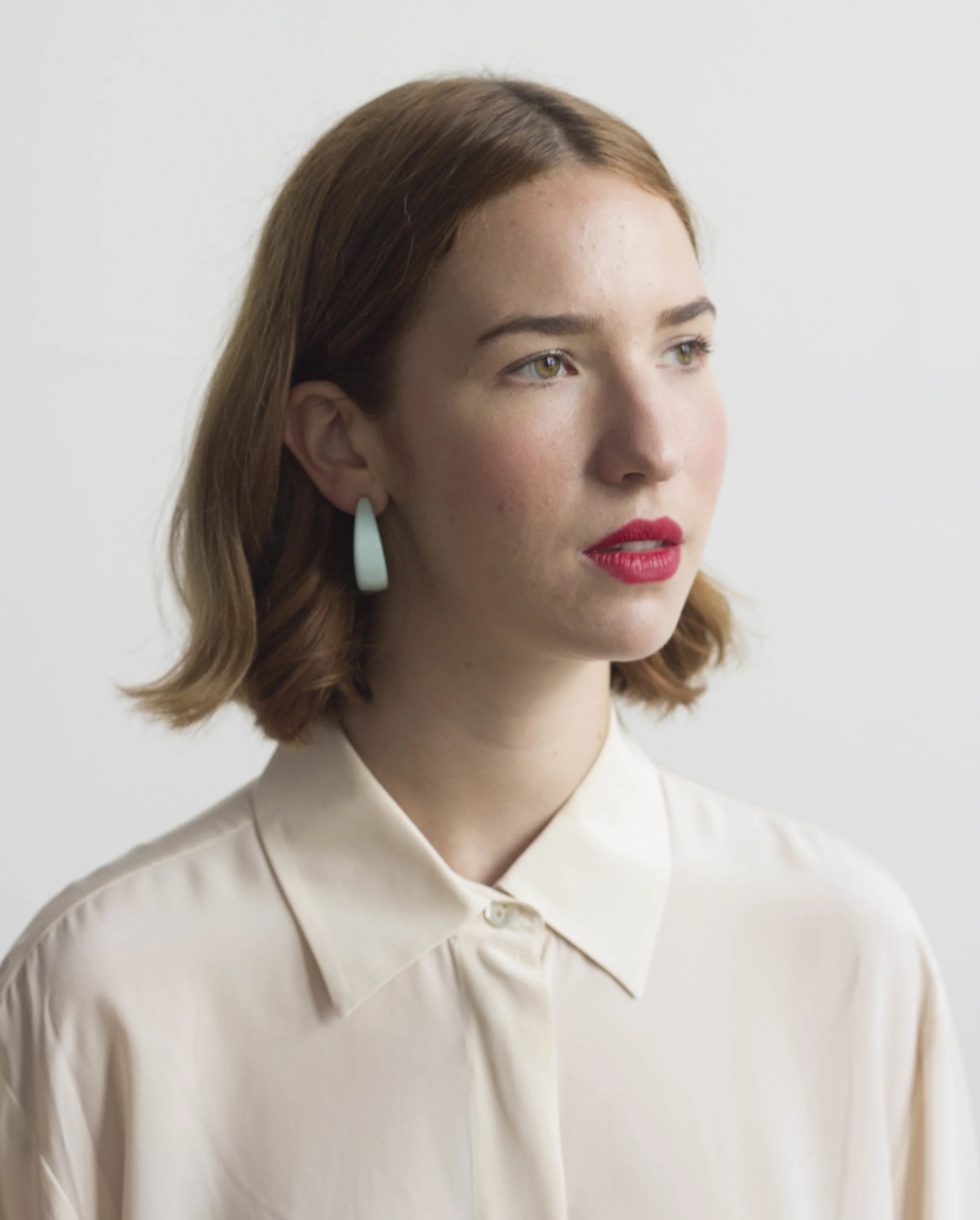 1980s Pale Turquoise Acrylic Hoops