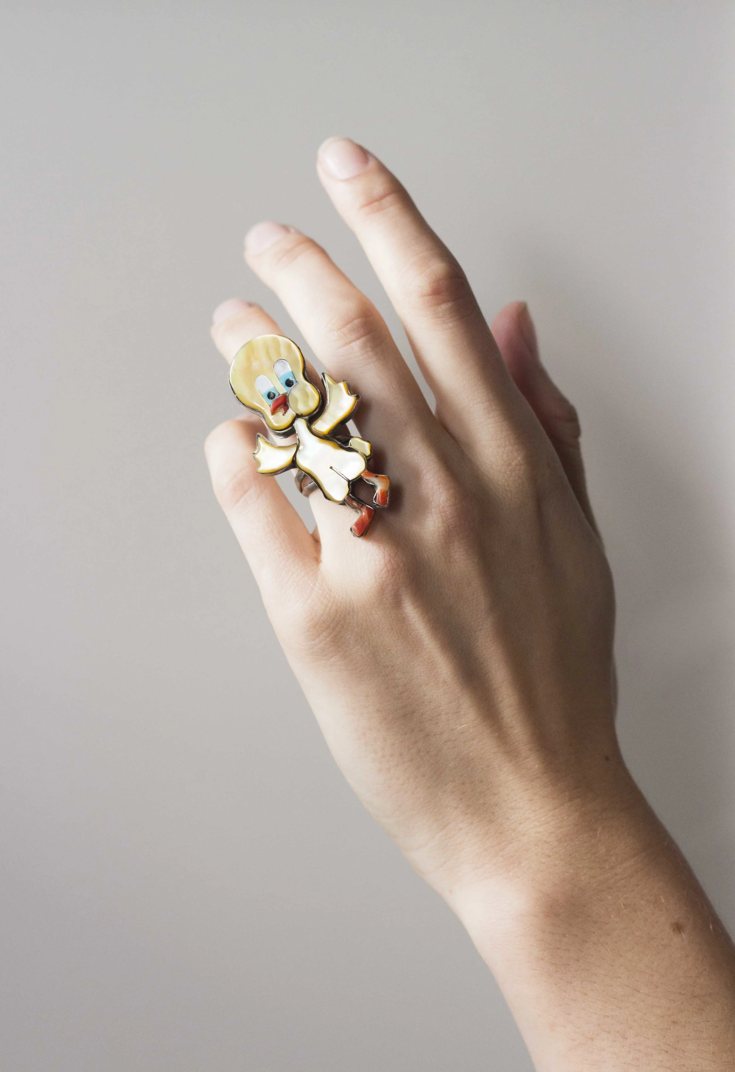 Rare 1970s Zuni Tweety Bird Character Ring