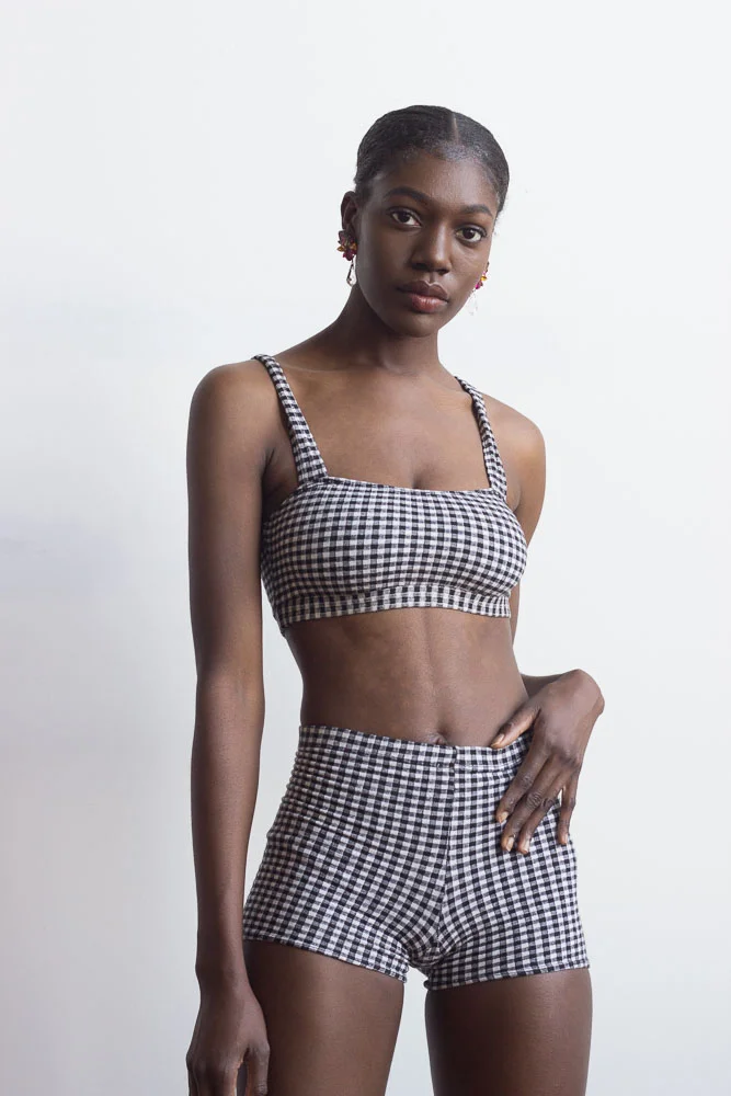 1980s Gingham Two Piece Dance Set