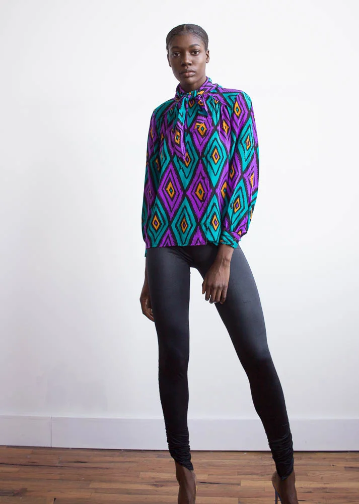 1980s Givenchy Silk Blouse with Matching Kerchief 