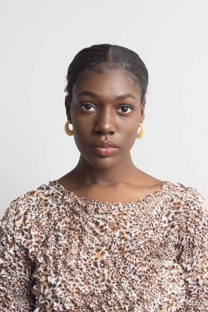 1980s Creme Acrylic Hoops