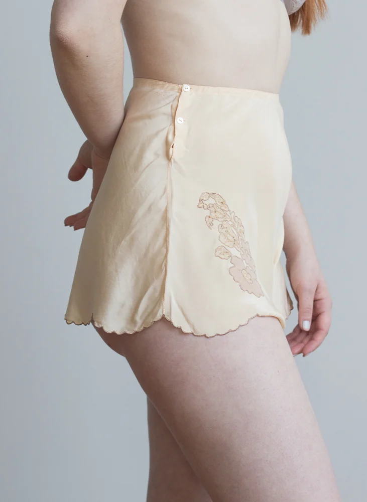 1930s Lightest Blush Silk Tap Pants