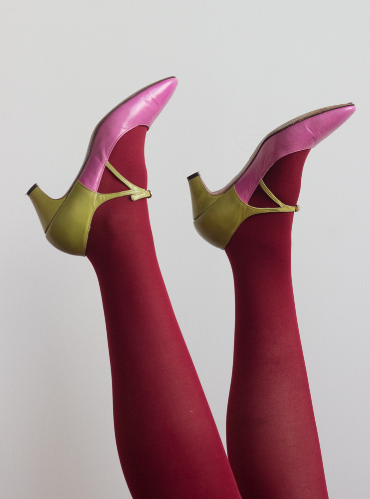 1960s Bubblegum and Chartreuse Mary Janes