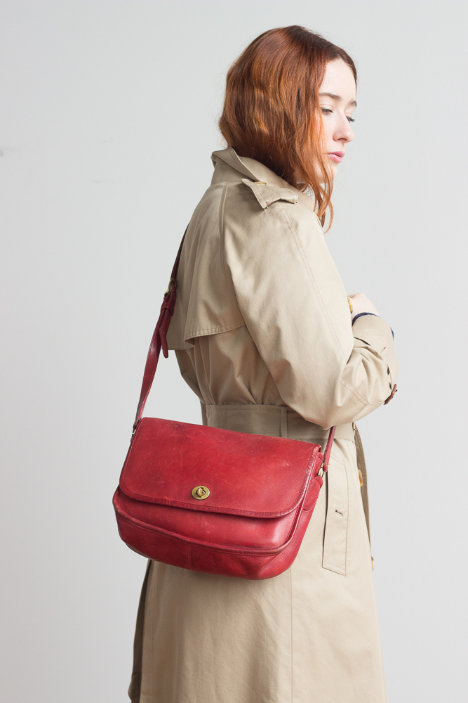 1980s Coach Red Turnlock Crossbody — Wayward Collection