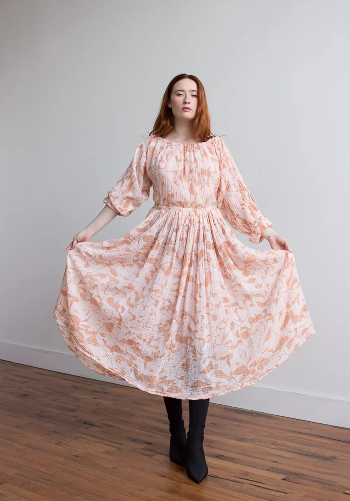Vintage Blush Gauze Dress 
