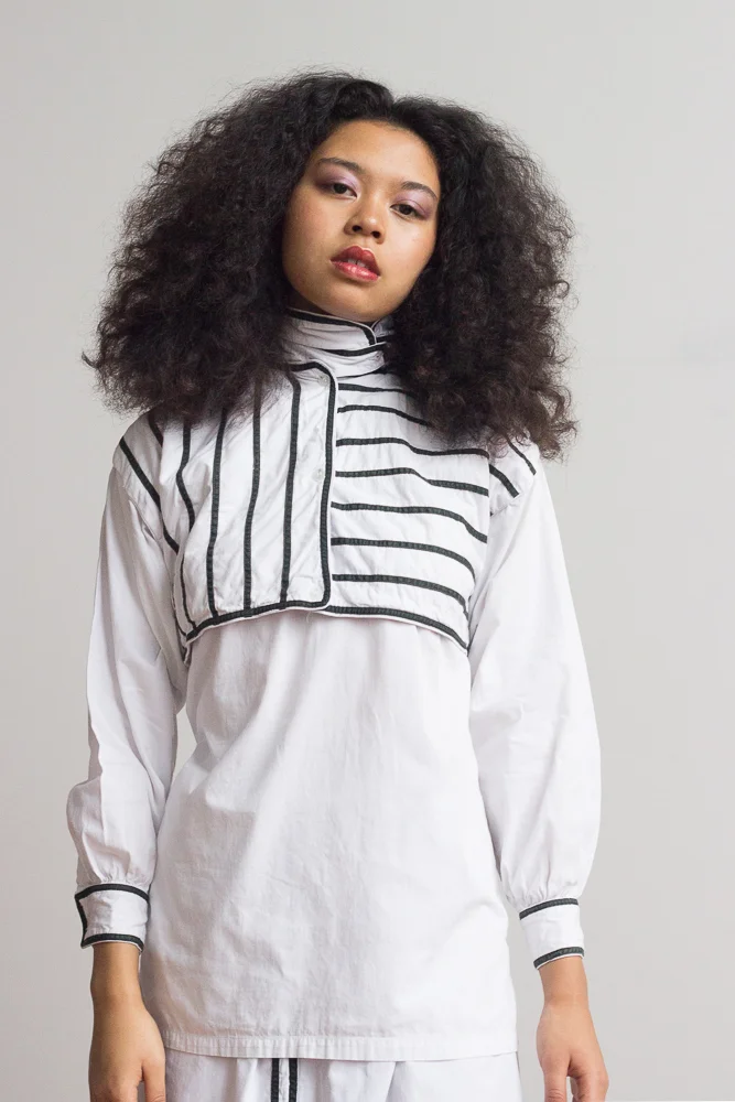 1970s Black and White Cotton Set