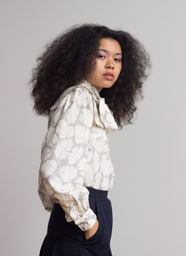 1980s Silk Bow Blouse