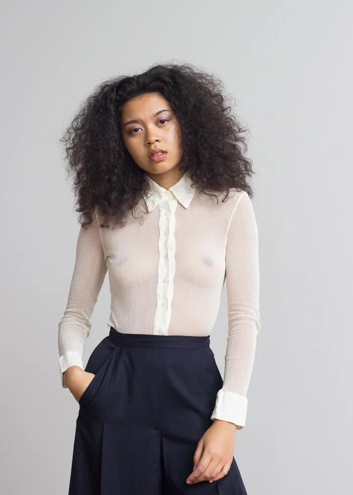 1990s Linen Mesh Top