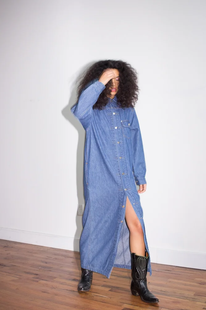 1980s Ralph Lauren Denim Maxi