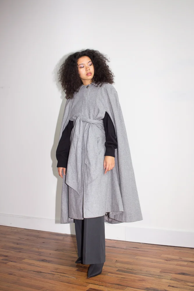 1970s Gray Wool Cape