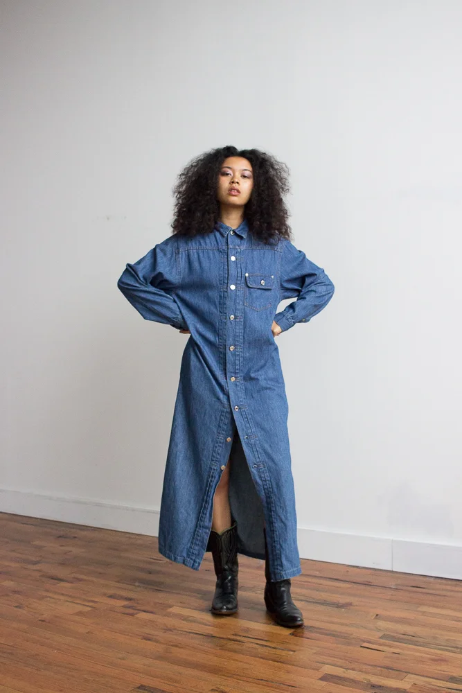 1980s Ralph Lauren Denim Maxi Wayward Collection 1980s Ralph Lauren Denim Maxi Wayward Collection