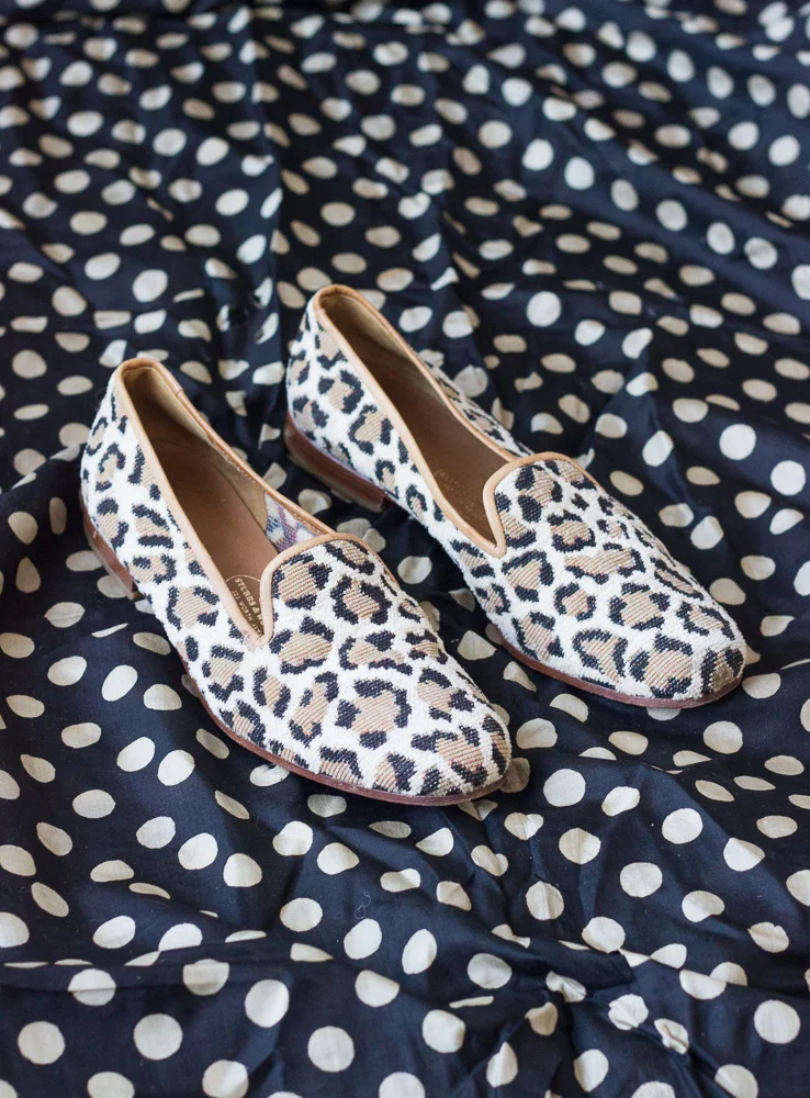 1990s Stubbs &amp; Wooton Leopard Slippers