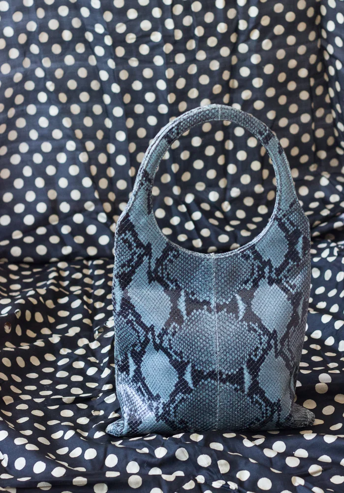 1980s Neiman Marcus Blue Snakeskin Bag