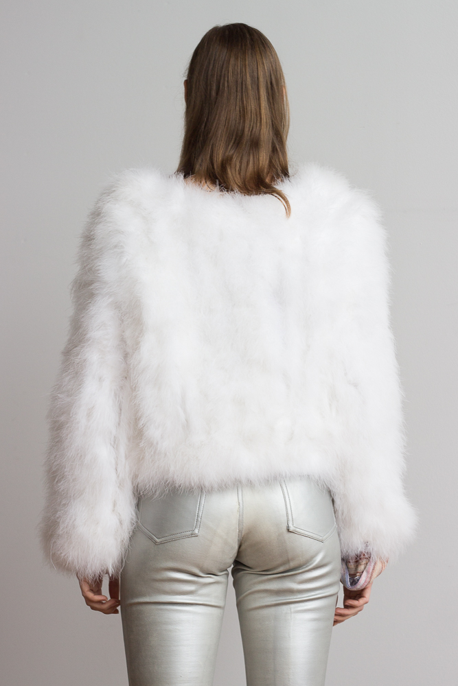 Vintage White Marabou Jacket