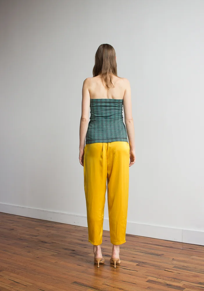 1980s Yellow Satin Harem Pants