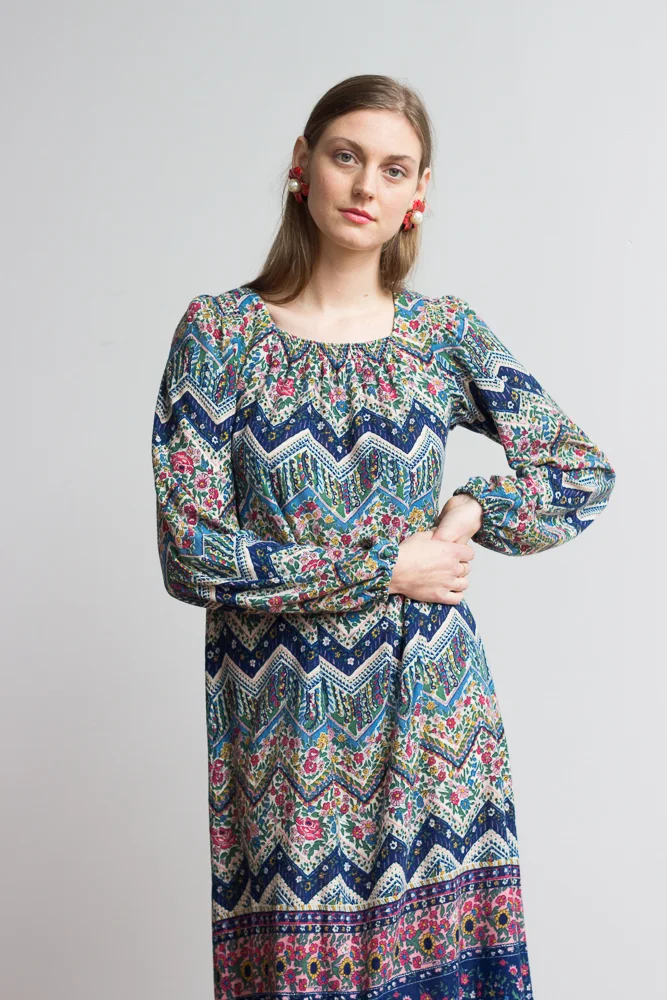 1970s Boho Smock Dress
