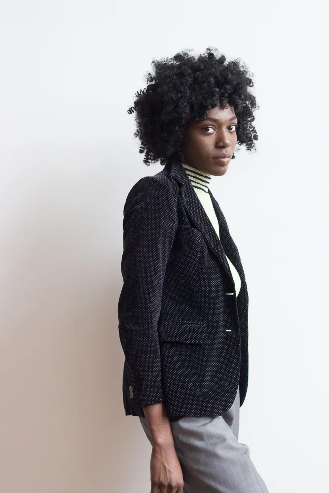 1970s Swiss Dot Velvet Blazer