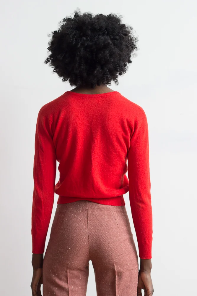 1970s Pringle of Scotland Candy Apple Cashmere Sweater