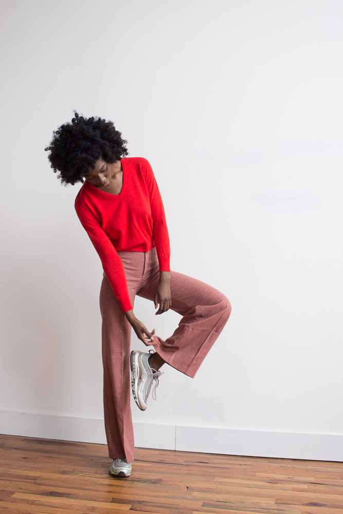 1970s Pink Tweed High Rise Trousers