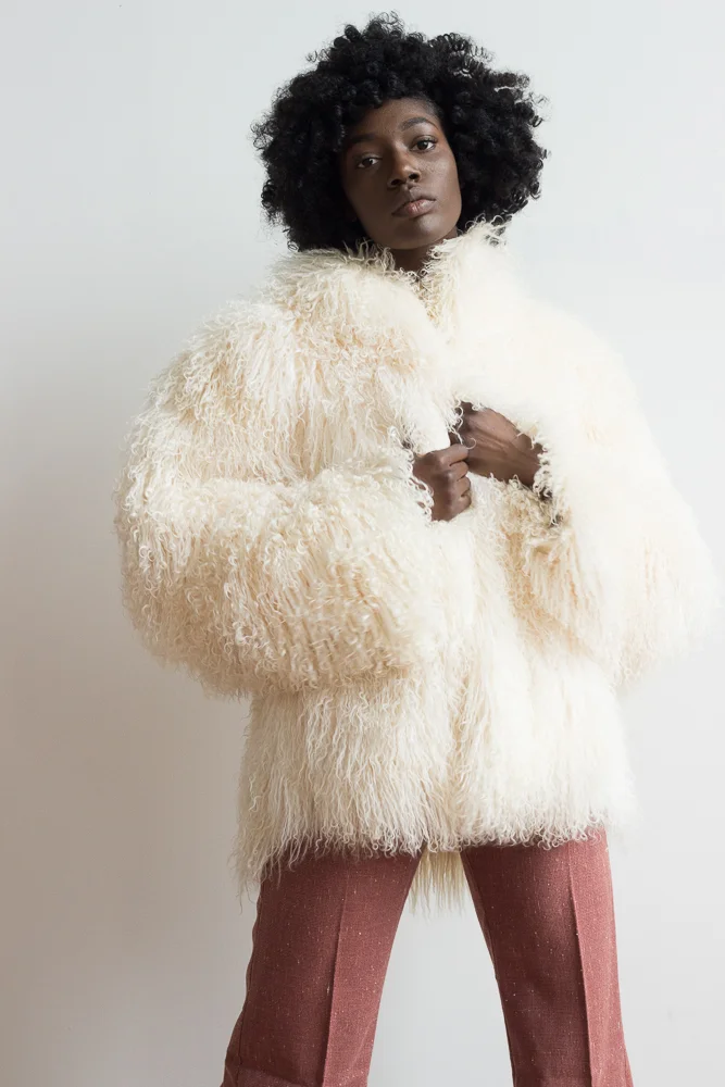 1970s Mongolian Lamb Fur Coat