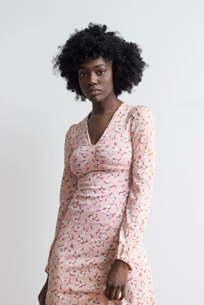 1970s "Plain Jane" Slipper Pink Jersey Dress