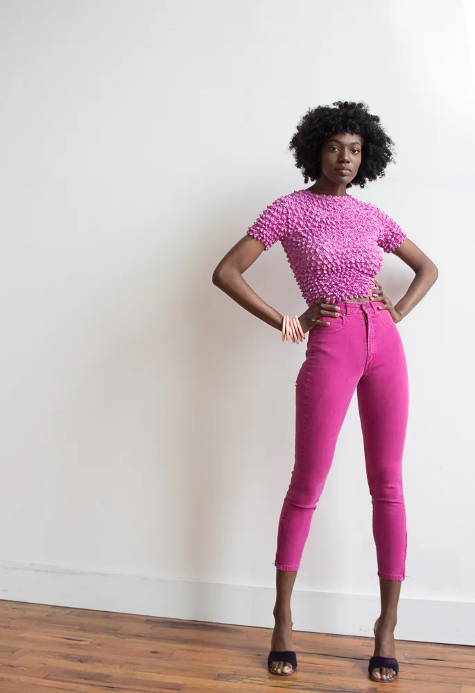 1980s Hot Pink Cigarette Jeans