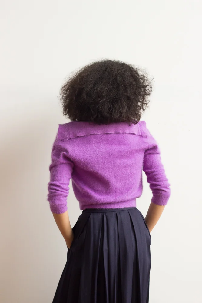 1980s French Lavender Angora Sweater