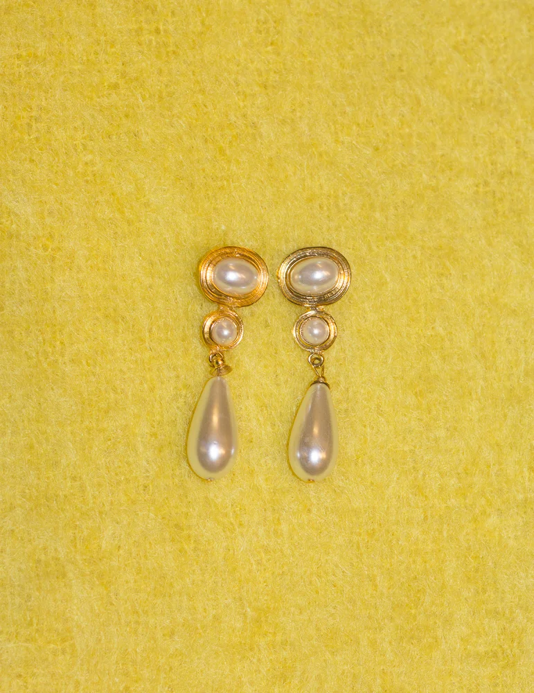 1980s Pearl and Gold Drops