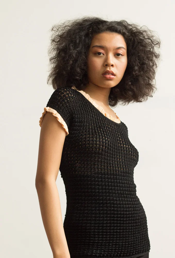 1970s Bill Blass Silk Crocheted Top