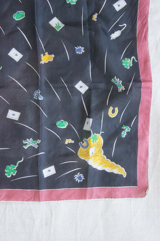 1940s Lucky Charms Silk Scarf