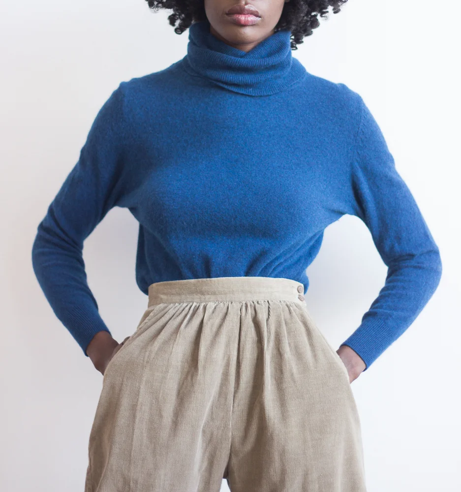 1970s Azure Lambswool Turtleneck