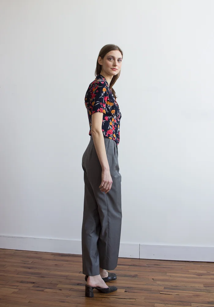 1980s Burberry by Cerruti Gray Trousers