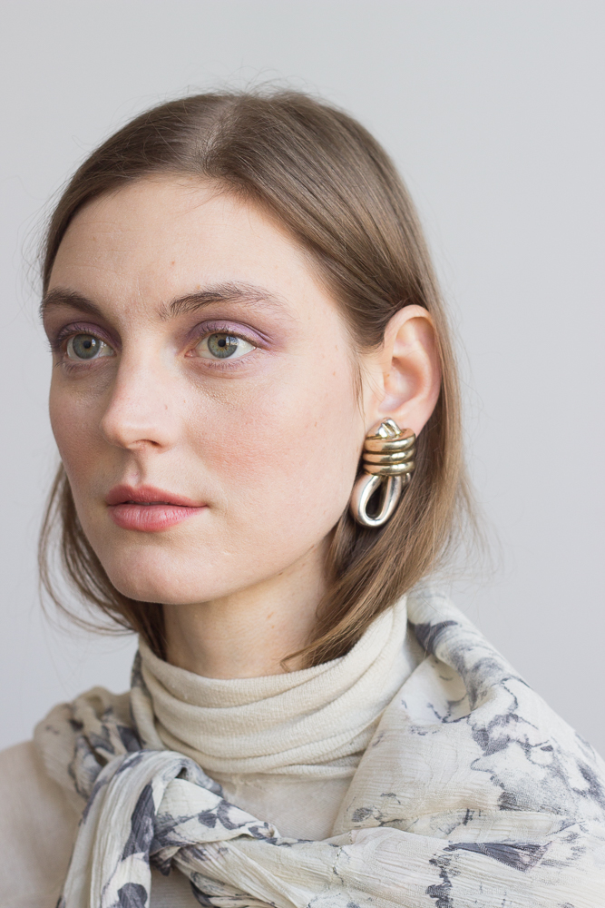 1980s Frederic Jean Duclos Sterling Knot Earrings