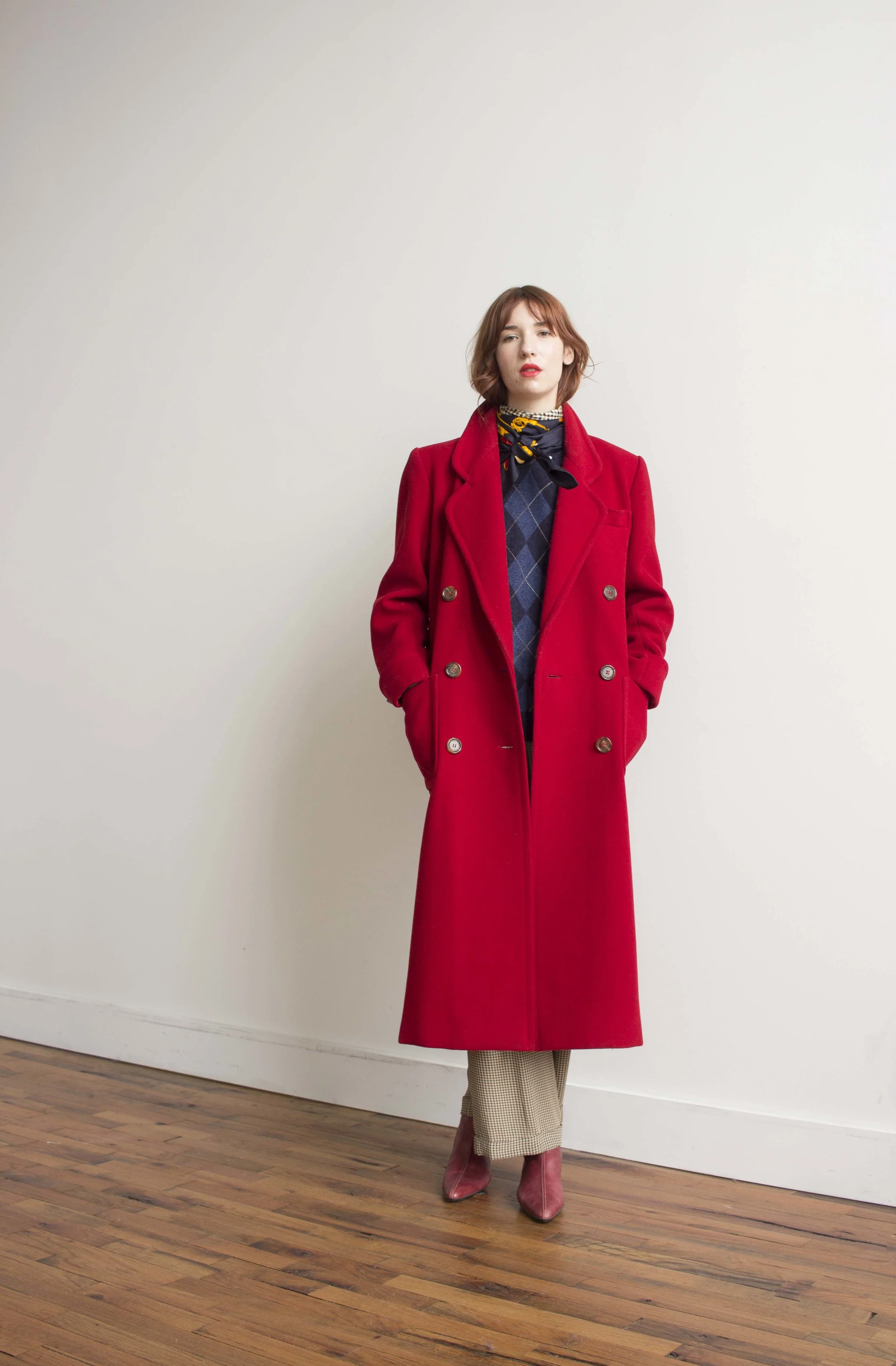 1982 Calvin Klein Claret Red Coat